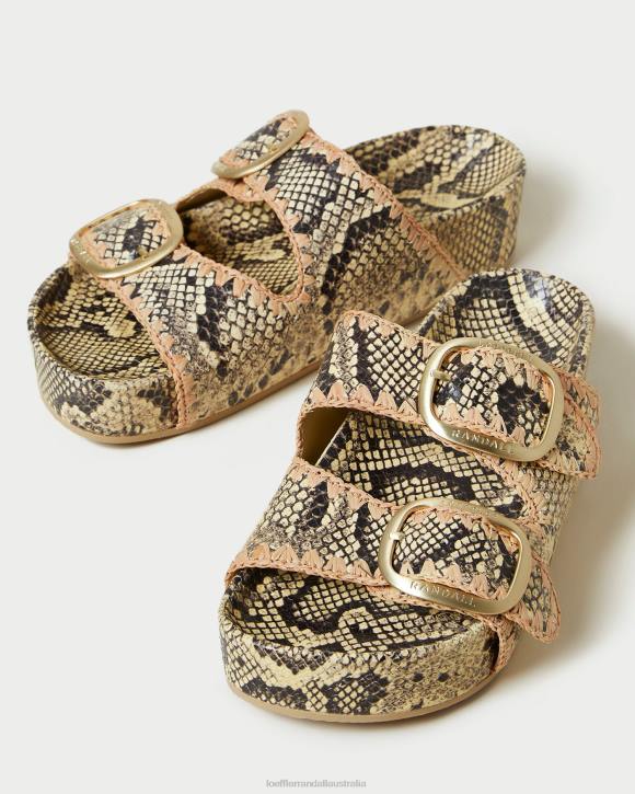 Shoes Bone/Pink Loeffler Randall 044J113 Women Theo Footbed Sandal