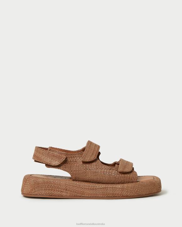 Shoes Brown Loeffler Randall 044J110 Women Blaise Raffia Platform Sandal