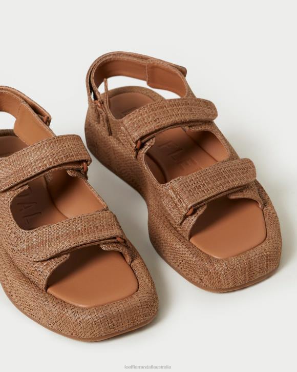 Shoes Brown Loeffler Randall 044J110 Women Blaise Raffia Platform Sandal