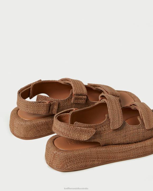 Shoes Brown Loeffler Randall 044J110 Women Blaise Raffia Platform Sandal
