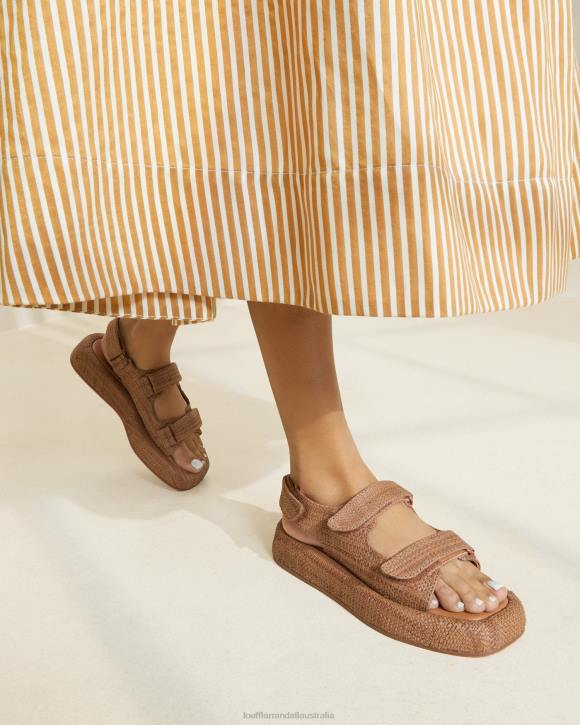Shoes Brown Loeffler Randall 044J110 Women Blaise Raffia Platform Sandal