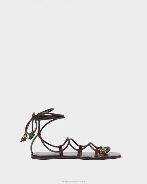 Shoes Chocolate Loeffler Randall 044J134 Women Colleen Knot Lace-Up Sandal