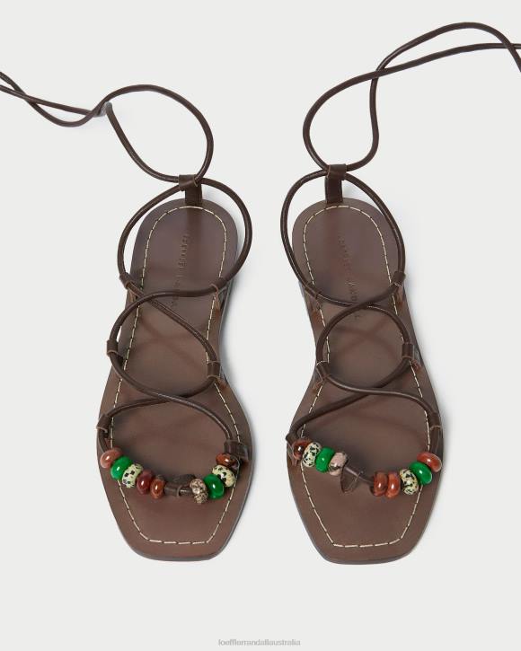 Shoes Chocolate Loeffler Randall 044J134 Women Colleen Knot Lace-Up Sandal