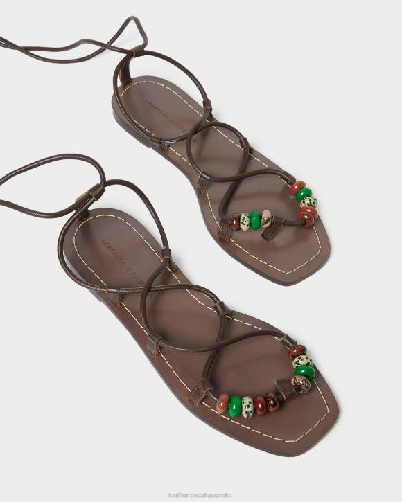 Shoes Chocolate Loeffler Randall 044J134 Women Colleen Knot Lace-Up Sandal
