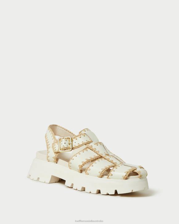 Shoes Cream/Natural Loeffler Randall 044J112 Women Talia Caged Sandal