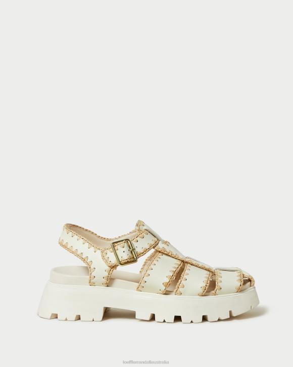 Shoes Cream/Natural Loeffler Randall 044J112 Women Talia Caged Sandal