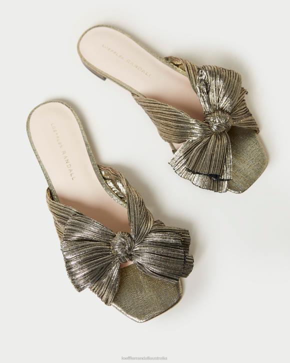 Shoes Dark Gold Loeffler Randall 044J115 Women Daphne Bow Slide