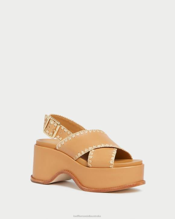 Shoes Honey/Natural Loeffler Randall 044J128 Women Mae Platform Sandal