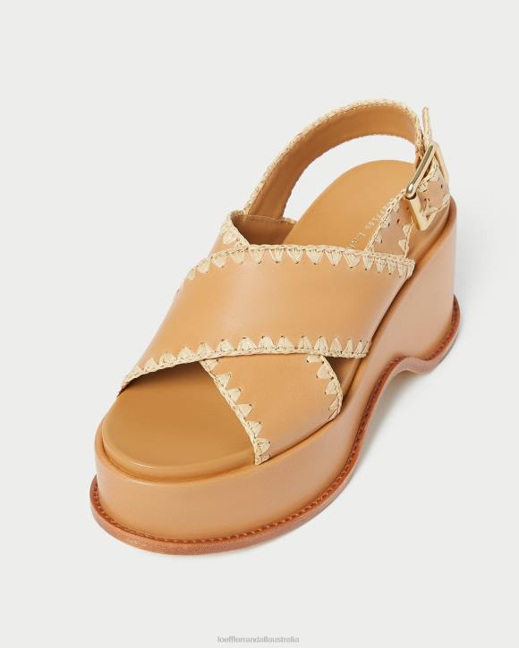 Shoes Honey/Natural Loeffler Randall 044J128 Women Mae Platform Sandal