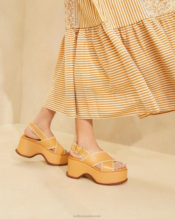 Shoes Honey/Natural Loeffler Randall 044J128 Women Mae Platform Sandal