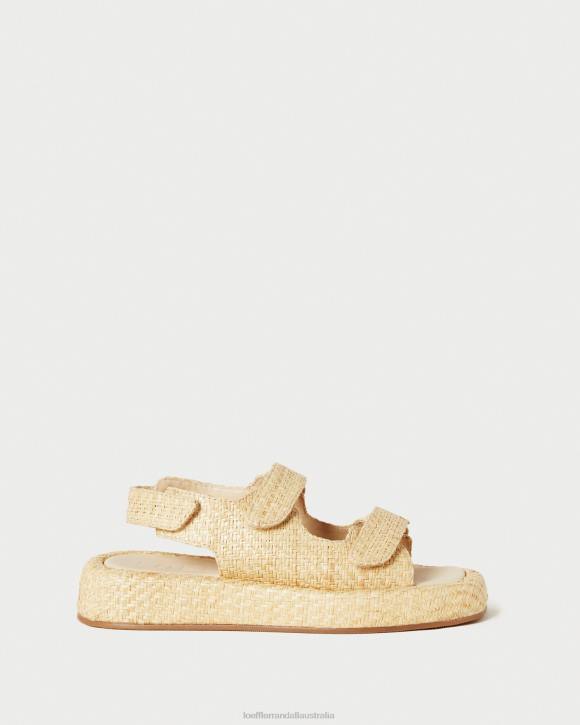 Shoes Natural Loeffler Randall 044J101 Women Blaise Raffia Platform Sandal