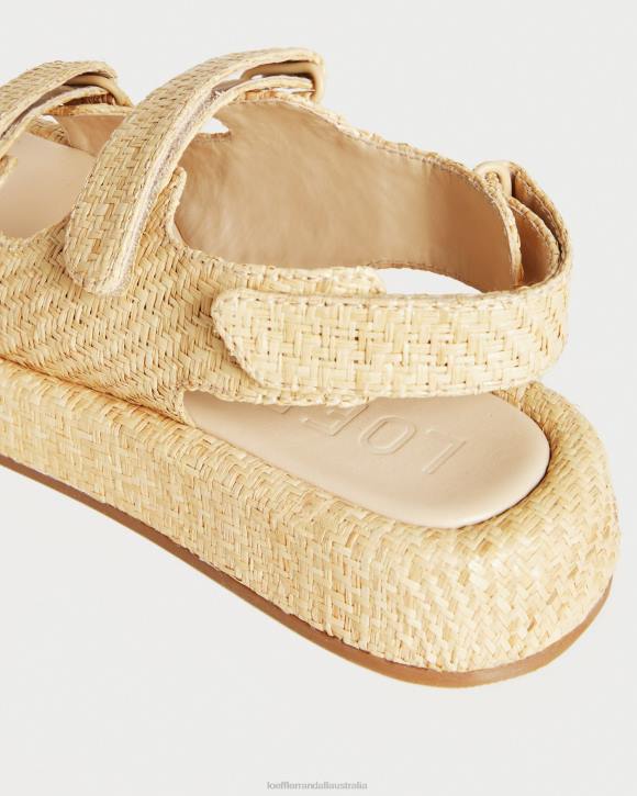 Shoes Natural Loeffler Randall 044J101 Women Blaise Raffia Platform Sandal