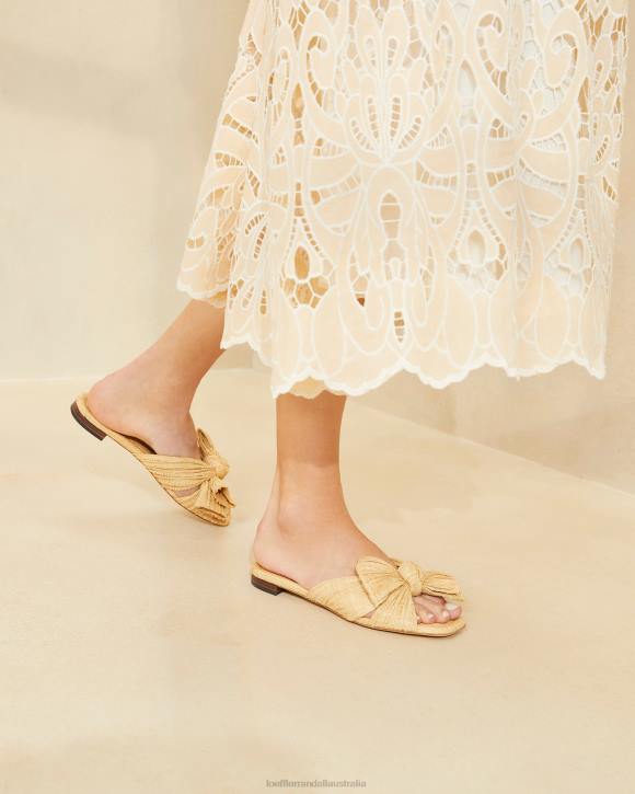 Shoes Natural Loeffler Randall 044J116 Women Daphne Bow Slide