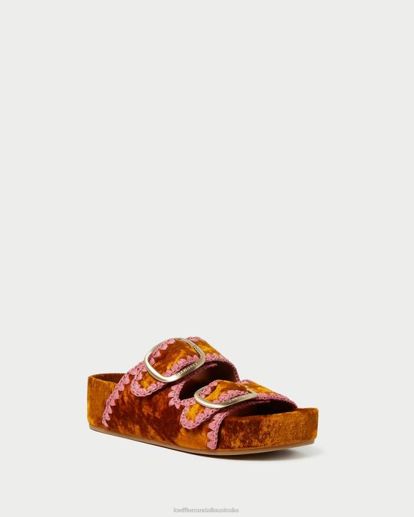Shoes Ochre/Blush Loeffler Randall 044J126 Women Theo Footbed Sandal