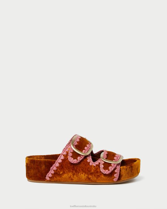 Shoes Ochre/Blush Loeffler Randall 044J126 Women Theo Footbed Sandal