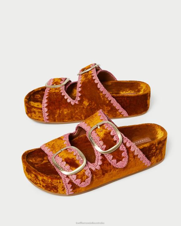 Shoes Ochre/Blush Loeffler Randall 044J126 Women Theo Footbed Sandal