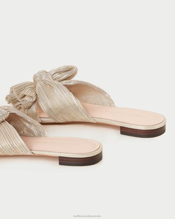 Shoes Platinum Loeffler Randall 044J100 Women Daphne Pleated Bow Slide