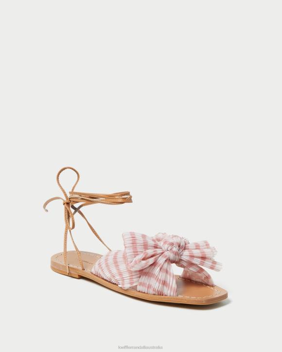 Shoes Soft Pink Gingham Loeffler Randall 044J131 Women Peony Bow Slide